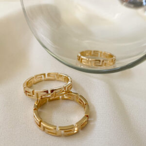 Anel Detalhes em banho de Ouro 18K