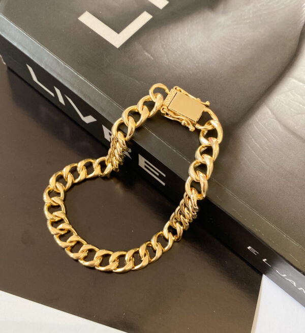 Pulseira Masculina Grumet Simples em banho de Ouro 18K - Imagem 3