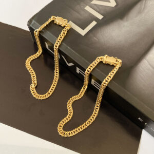 Pulseira Masculina Grumet Dupla 4mm em banho de Ouro 18K