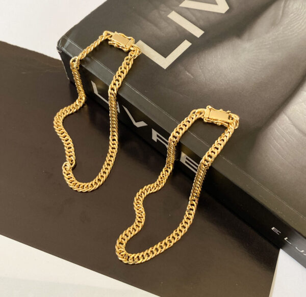 Pulseira Masculina Grumet Dupla 4mm em banho de Ouro 18K