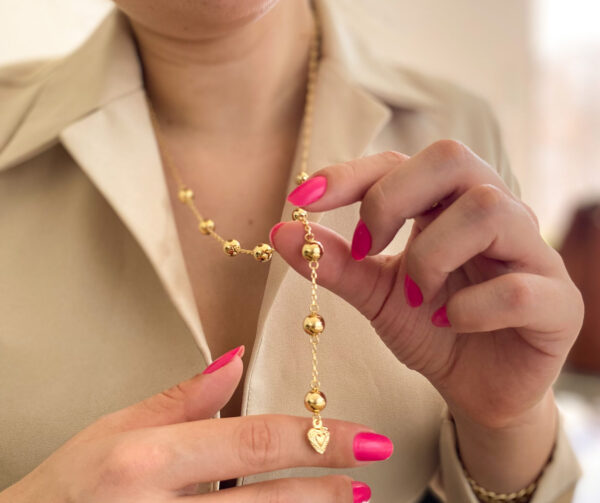 Colar Bolas em banho de Ouro 18K