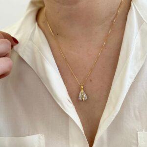 Colar Nossa Senhora P em banho de Ouro 18K