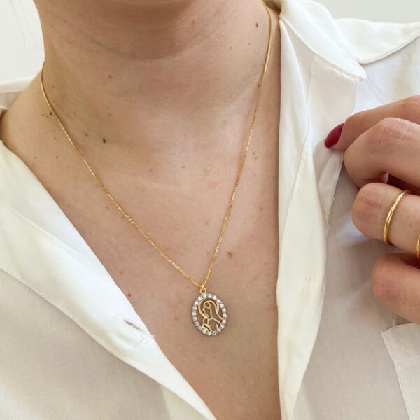 Colar Nossa Senhora em banho de Ouro 18K