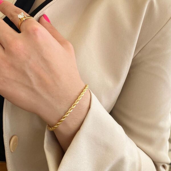 Pulseira Cordão Baiano em banho de Ouro 18K