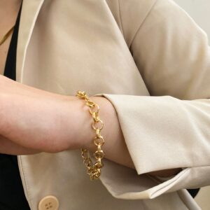 Pulseira Elo português em banho de Ouro 18K