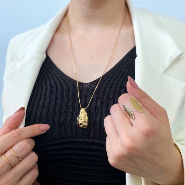Colar Gota em banho de Ouro 18K - Imagem 2