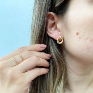Brinco Laços em banho de Ouro 18K