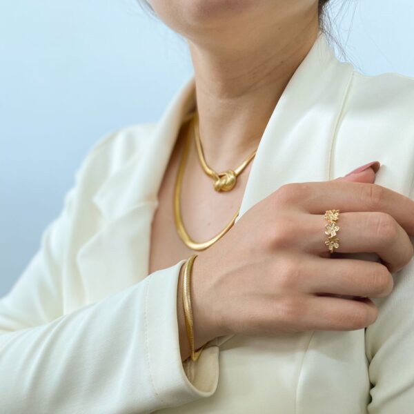 Pulseira Lacraia 5mm em banho de Ouro 18K