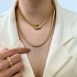 Corrente Lacraia NEW em banho de Ouro 18K