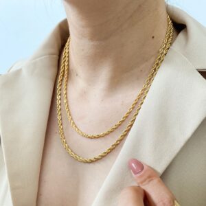 Corrente Cordão Baiano 6mm em banho de Ouro 18K