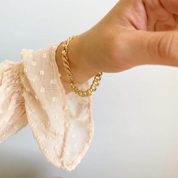Pulseira Grumet Dupla fecho Boia em banho de Ouro 18K