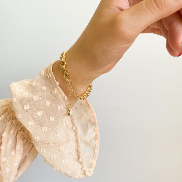 Pulseira Grumet Dupla fecho Lagosta em banho de Ouro 18K - Imagem 2