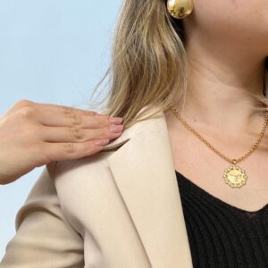 Colar Espírito Santo em banho de Ouro 18K