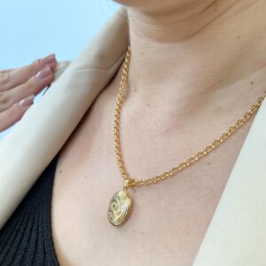 Colar Relicário em banho de Ouro 18K