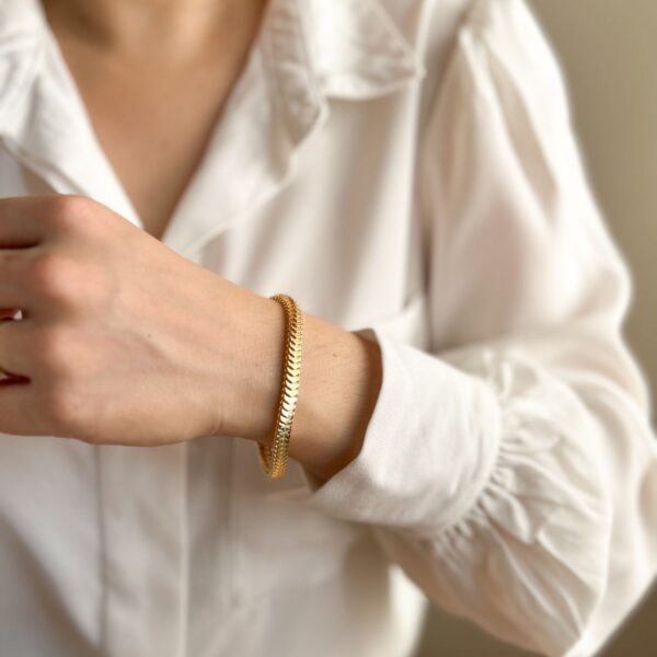 Pulseira Escama em banho de Ouro 18K - Imagem 2