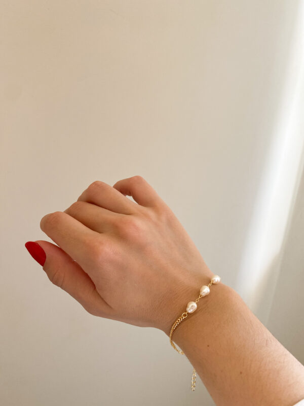 Pulseira Pérola em banho de Ouro 18K