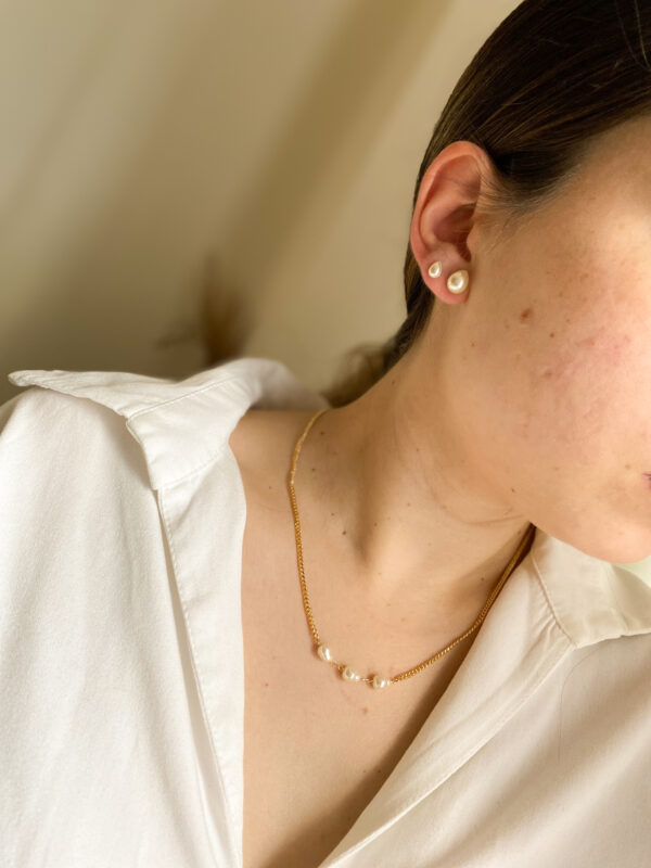 Chocker Pérola em banho de Ouro 18K - Imagem 2