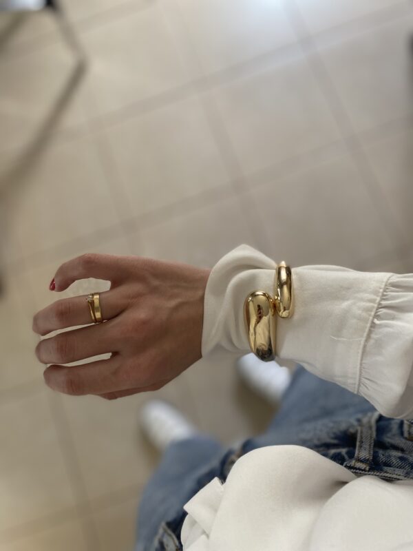 Bracelete gota Dupla em banho de Ouro 18K - Imagem 2