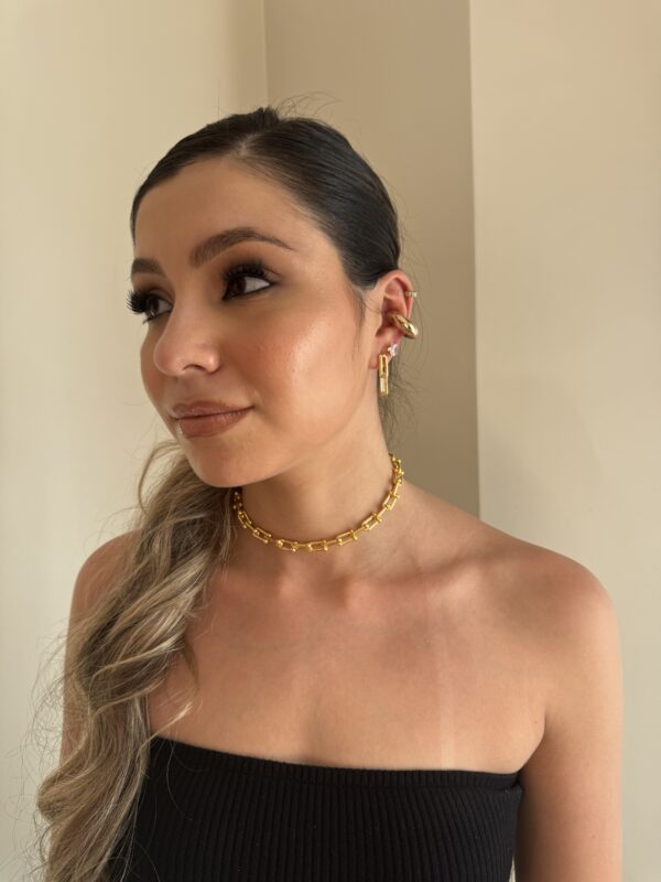 Brinco Inspiração Tiffany em banho de Ouro 18K - Imagem 2