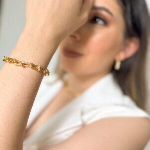 Pulseira Inspiração Tiffany em banho de Ouro 18K
