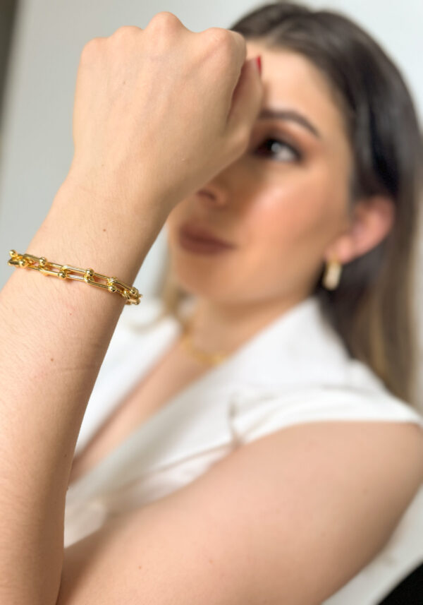 Pulseira Inspiração Tiffany em banho de Ouro 18K