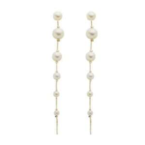 Brinco Pérolas com Veneziana em banho de Ouro 18K