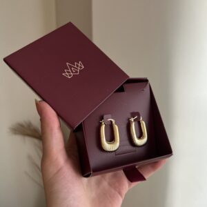 Argola Ranhuras em banho de Ouro 18K