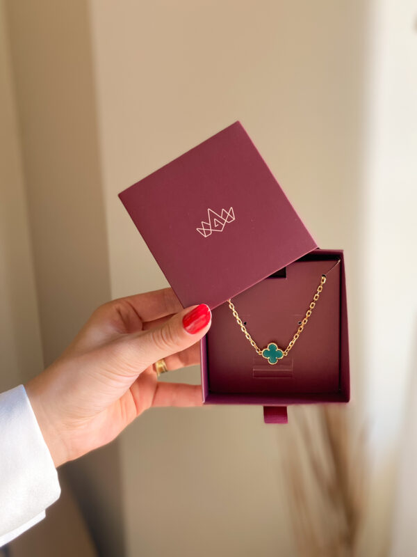 Chocker Trevo Verde em banho de Ouro 18K - Imagem 2