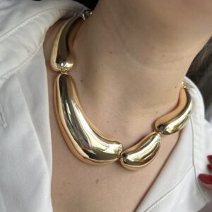 Choker Orgânica em banho de Ouro 18K