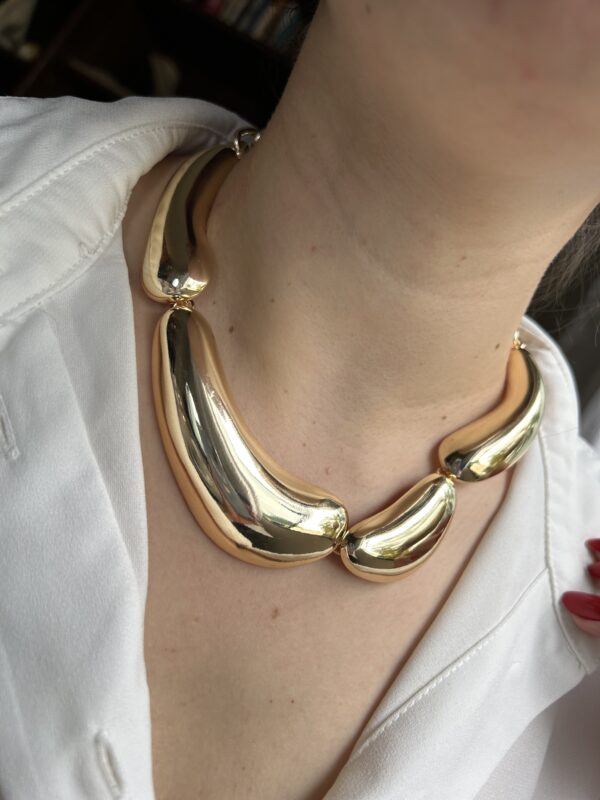 Choker Orgânica em banho de Ouro 18K