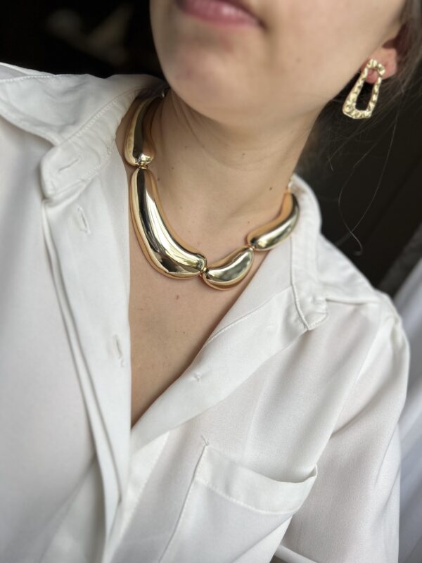 Choker Orgânica em banho de Ouro 18K - Imagem 3