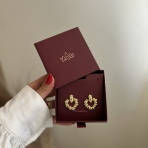 Brinco Coração Cravejado em banho de Ouro 18K