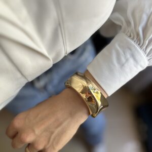Bracelete Abaulado em banho de Ouro 18K