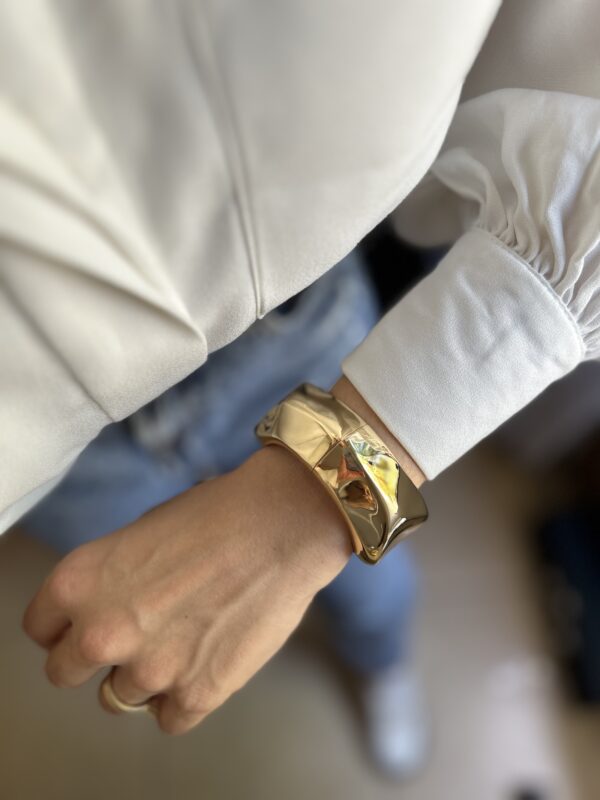 Bracelete Abaulado em banho de Ouro 18K