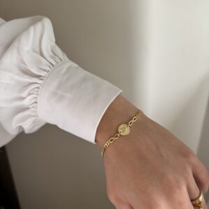 Pulseira Espírito Santo em banho de Ouro 18K