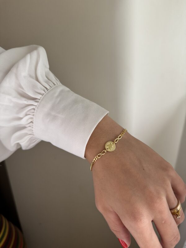 Pulseira Espírito Santo em banho de Ouro 18K