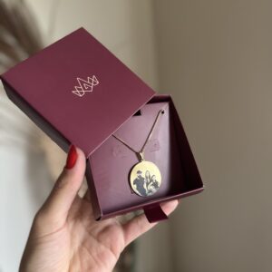 Colar com Medalha Personalizada tamanho G em banho de Ouro 18K