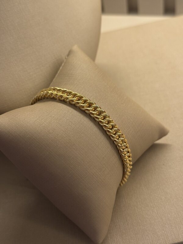 Pulseira Masculina Grumet Dupla 8mm em banho de Ouro 18K