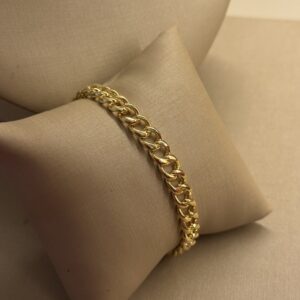 Pulseira Masculina Grumet Simples em banho de Ouro 18K
