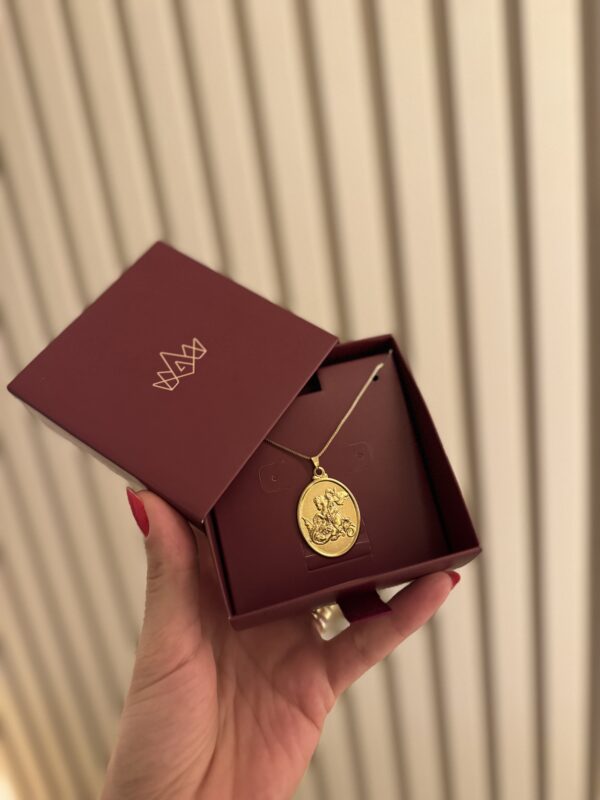 Corrente São Jorge Masculina em banho de Ouro 18K - Imagem 3