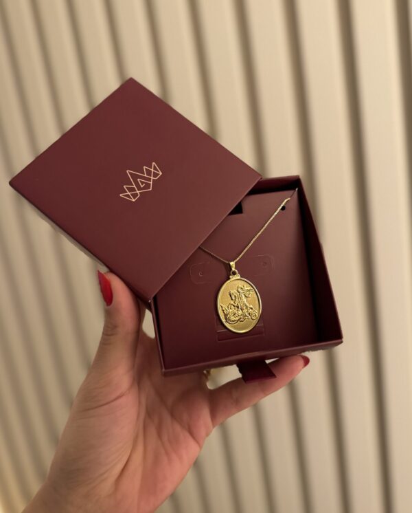 Corrente São Jorge Masculina em banho de Ouro 18K