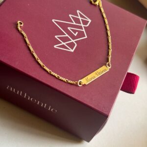 Pulseira Infantil com nome em banho de Ouro 18K