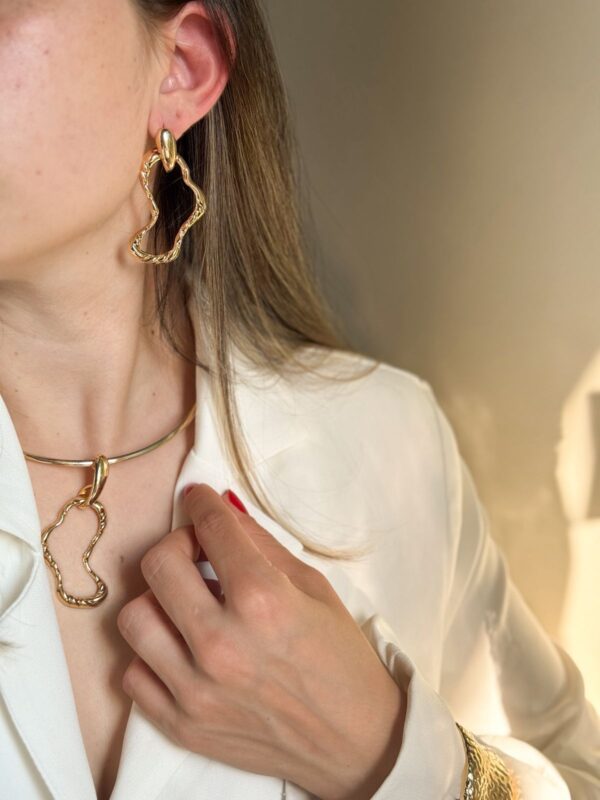 Conjunto Orgânico em banho de Ouro 18K - Imagem 3