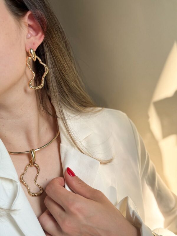 Conjunto Orgânico em banho de Ouro 18K