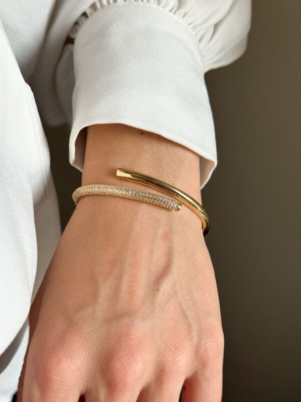 Bracelete Cravejado em banho de Ouro 18K - Imagem 2