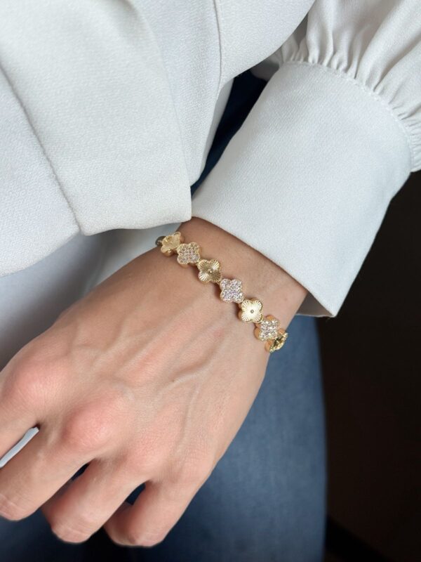 Bracelete Trevo em banho de Ouro 18K