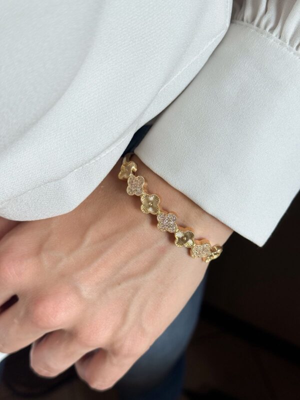 Bracelete Trevo em banho de Ouro 18K - Imagem 2