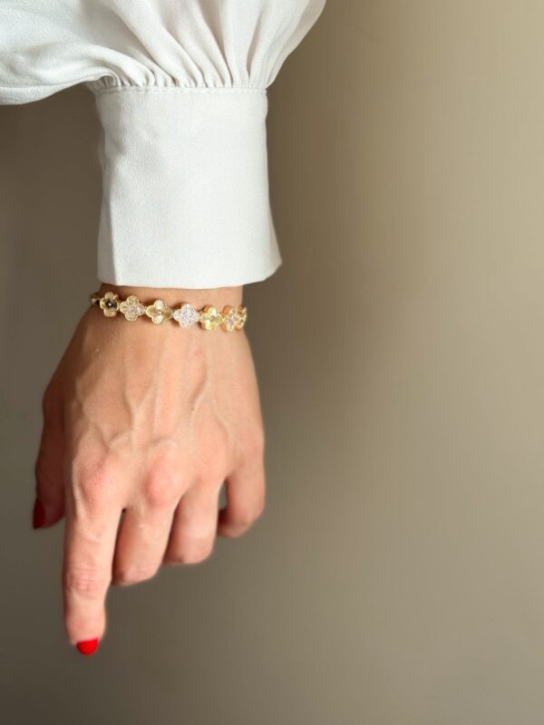 Bracelete Trevo em banho de Ouro 18K - Imagem 3