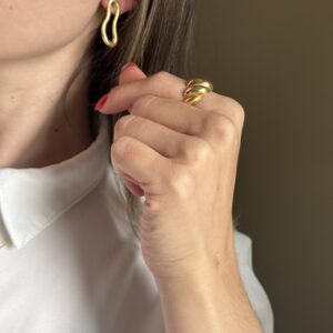 Conjunto Orgânico em banho de Ouro 18K