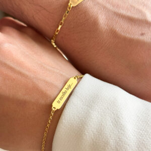 Pulseira para Casal Personalizada em banho de Ouro 18K